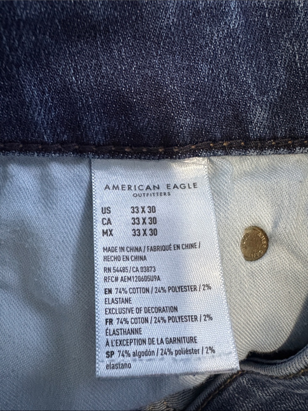 American Eagle Outfitters AIRFLEX+ Slim Straight Blue Jeans - Picture 3 of 7